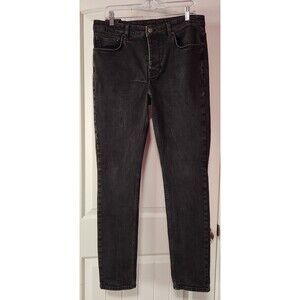 KSUBI JEANS Men's 34x31 Black Charcoal Chitch Slim Button Fly Jeans Mid Rise